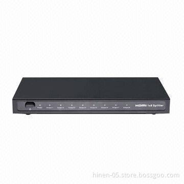 Mini HDMI Splitter 1*8, Supports Highest Video Resolution 1080p